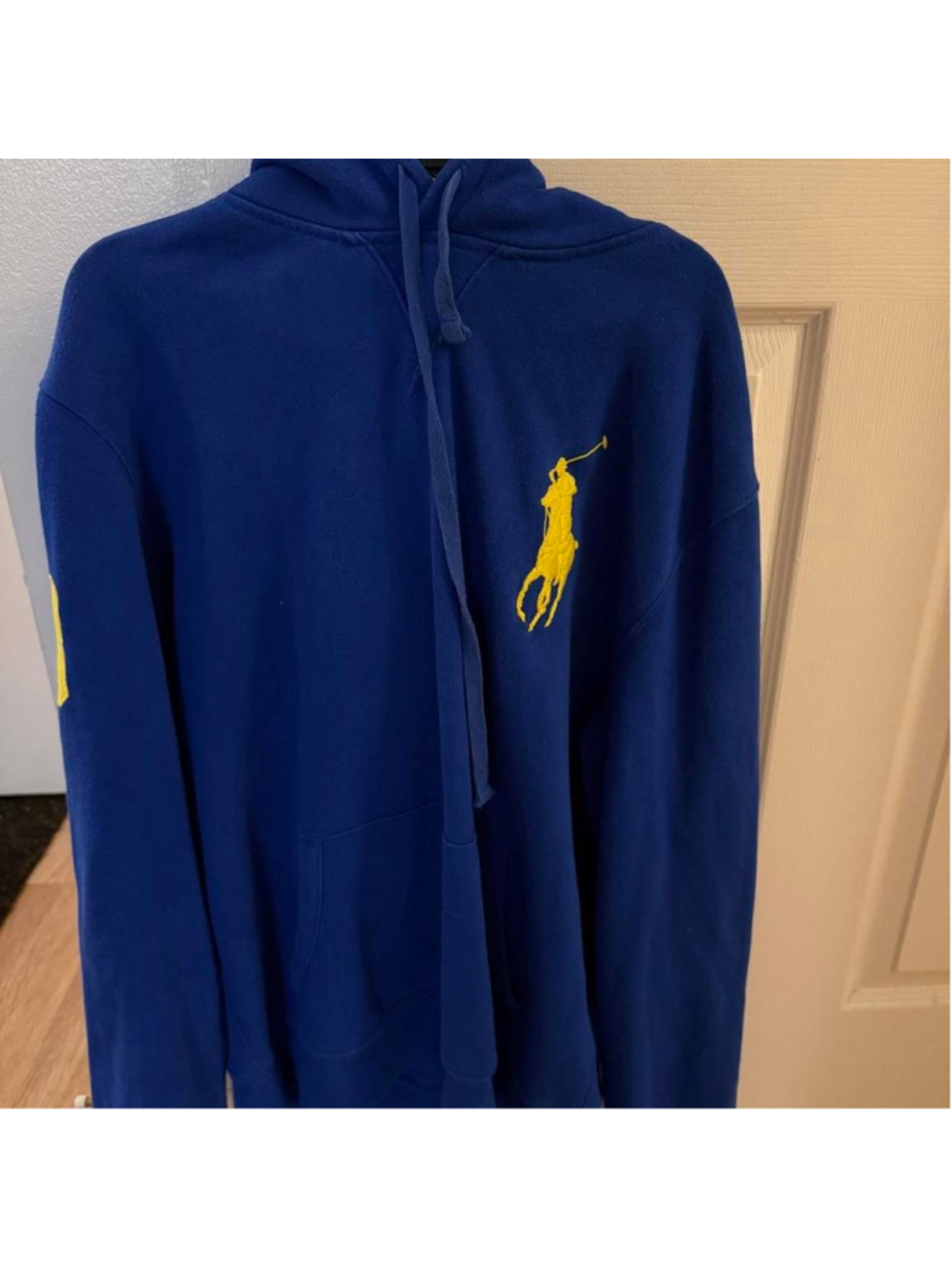 Blue Polo Ralph Lauren hoodie with yellow logo #polo #preppy